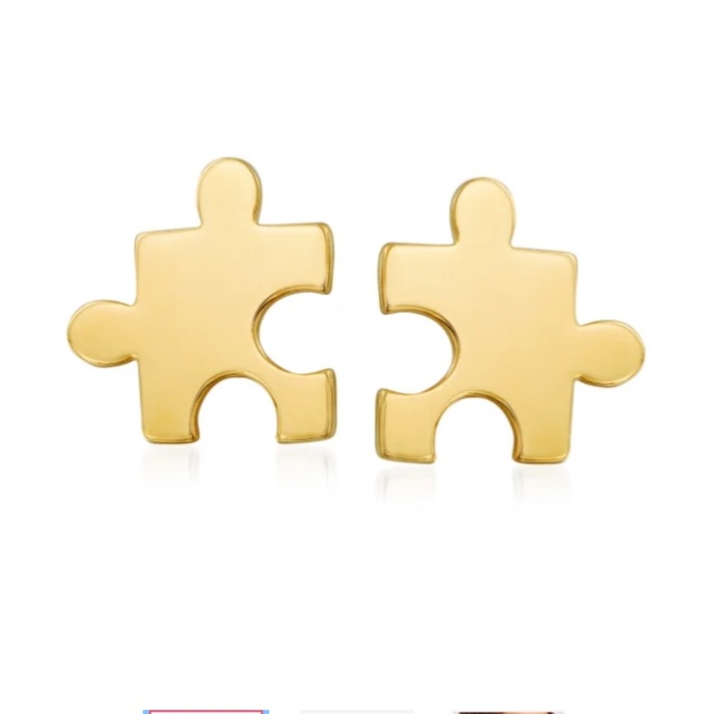 18k Gold Plated Puzzle Earrings